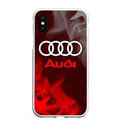 Чехол iPhone XS Max матовый AUDI АУДИ, цвет: 3D-белый