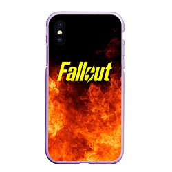 Чехол iPhone XS Max матовый FALLOUT ФЭЛЛАУТ, цвет: 3D-сиреневый