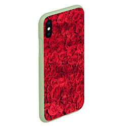 Чехол iPhone XS Max матовый Розы, цвет: 3D-салатовый — фото 2