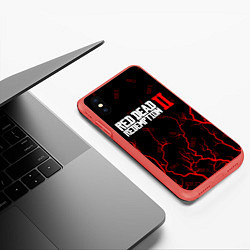 Чехол iPhone XS Max матовый RED DEAD REDEMPTION 2, цвет: 3D-красный — фото 2