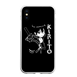 Чехол iPhone XS Max матовый Kirito, цвет: 3D-белый