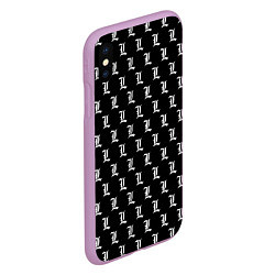 Чехол iPhone XS Max матовый Эл паттерн черный, цвет: 3D-сиреневый — фото 2