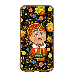 Чехол iPhone XS Max матовый Русская красавица