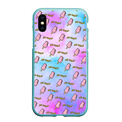 Чехол iPhone XS Max матовый BLACKPINK ICE CREAM, цвет: 3D-мятный