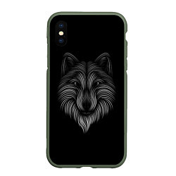Чехол iPhone XS Max матовый Wolf, цвет: 3D-темно-зеленый