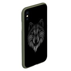 Чехол iPhone XS Max матовый Wolf, цвет: 3D-темно-зеленый — фото 2