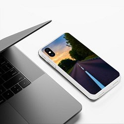 Чехол iPhone XS Max матовый Дорога, цвет: 3D-белый — фото 2