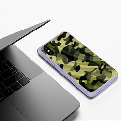 Чехол iPhone XS Max матовый Милитари, цвет: 3D-светло-сиреневый — фото 2