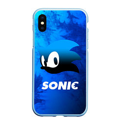 Чехол iPhone XS Max матовый СОНИК SONIC, цвет: 3D-голубой