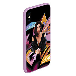 Чехол iPhone XS Max матовый Supergirl, цвет: 3D-сиреневый — фото 2