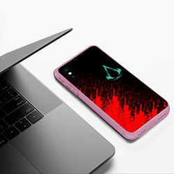 Чехол iPhone XS Max матовый Assassins Creed Valhalla, цвет: 3D-розовый — фото 2