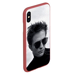 Чехол iPhone XS Max матовый ROBERT PATTINSON, цвет: 3D-красный — фото 2