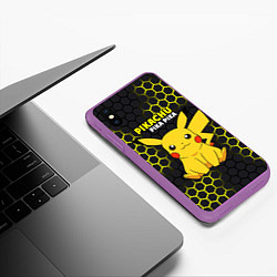Чехол iPhone XS Max матовый Pikachu Pika Pika, цвет: 3D-фиолетовый — фото 2