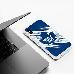 Чехол iPhone XS Max матовый Toronto Maple Leafs,, цвет: 3D-белый — фото 2