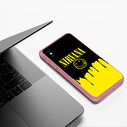 Чехол iPhone XS Max матовый Nirvana, цвет: 3D-малиновый — фото 2