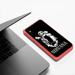 Чехол iPhone XS Max матовый NIRVANA, цвет: 3D-красный — фото 2