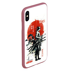 Чехол iPhone XS Max матовый ONE PIECE ZOHO SAMURAI, цвет: 3D-малиновый — фото 2