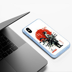 Чехол iPhone XS Max матовый ONE PIECE ZOHO SAMURAI, цвет: 3D-голубой — фото 2