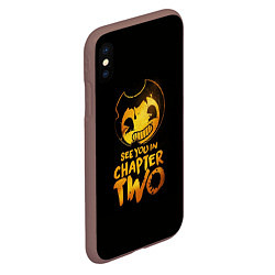 Чехол iPhone XS Max матовый Bendy And The Ink Machine, цвет: 3D-коричневый — фото 2