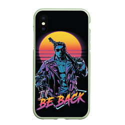 Чехол iPhone XS Max матовый I WILL BE BACK TERMINATOR, цвет: 3D-салатовый