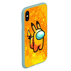 Чехол iPhone XS Max матовый AMONG US - Pikachu, цвет: 3D-мятный — фото 2