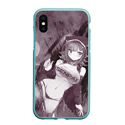 Чехол iPhone XS Max матовый Danganronpa, цвет: 3D-мятный