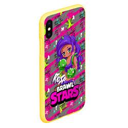 Чехол iPhone XS Max матовый Rosa Brawl Stars, цвет: 3D-желтый — фото 2