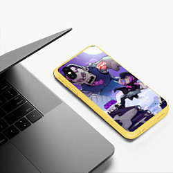 Чехол iPhone XS Max матовый Brawl STARS MORTIS-FRANK, цвет: 3D-желтый — фото 2