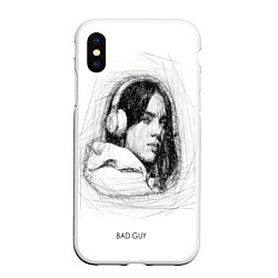 Чехол iPhone XS Max матовый Billie Eilish карандаш, цвет: 3D-белый