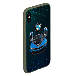 Чехол iPhone XS Max матовый BMW i8 Turbo тюнинговая, цвет: 3D-темно-зеленый — фото 2