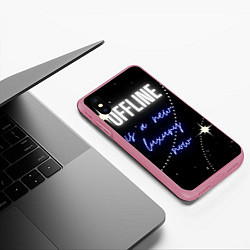 Чехол iPhone XS Max матовый Оффлайн это новая роскошь, цвет: 3D-малиновый — фото 2