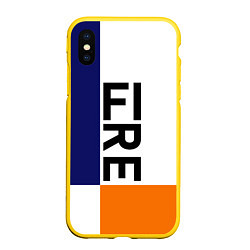 Чехол iPhone XS Max матовый FIRE, цвет: 3D-желтый