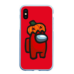 Чехол iPhone XS Max матовый HALLOWEEN IS AMONG US, цвет: 3D-голубой