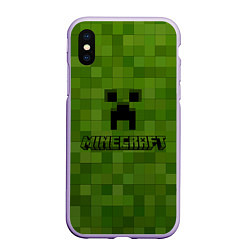 Чехол iPhone XS Max матовый Minecraft, цвет: 3D-светло-сиреневый