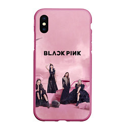 Чехол iPhone XS Max матовый BLACKPINK x PUBG, цвет: 3D-малиновый