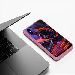 Чехол iPhone XS Max матовый Пайк League of legends, цвет: 3D-малиновый — фото 2