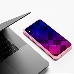 Чехол iPhone XS Max матовый Ромбы в градиенте, цвет: 3D-баблгам — фото 2