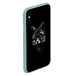 Чехол iPhone XS Max матовый Лиса, цвет: 3D-мятный — фото 2