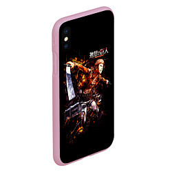 Чехол iPhone XS Max матовый Атака на титанов, цвет: 3D-розовый — фото 2