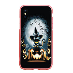 Чехол iPhone XS Max матовый Хэллоуин Кот, цвет: 3D-баблгам