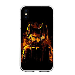 Чехол iPhone XS Max матовый Bendy And The Ink Machine, цвет: 3D-белый