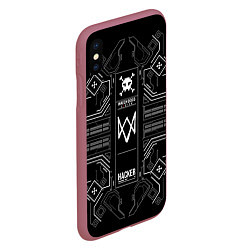 Чехол iPhone XS Max матовый WATCH DOGS: LEGION, цвет: 3D-малиновый — фото 2