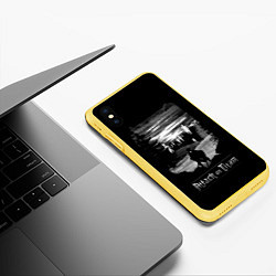 Чехол iPhone XS Max матовый Атака на титанов, цвет: 3D-желтый — фото 2