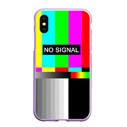 Чехол iPhone XS Max матовый NO SIGNAL, цвет: 3D-сиреневый