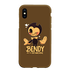 Чехол iPhone XS Max матовый Bendy And The Ink Machine, цвет: 3D-коричневый