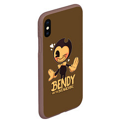 Чехол iPhone XS Max матовый Bendy And The Ink Machine, цвет: 3D-коричневый — фото 2