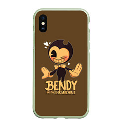 Чехол iPhone XS Max матовый Bendy And The Ink Machine, цвет: 3D-салатовый