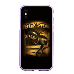 Чехол iPhone XS Max матовый Bendy And The Ink Machine, цвет: 3D-сиреневый