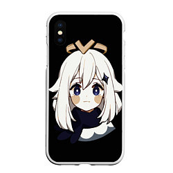 Чехол iPhone XS Max матовый Genshin Impact Paimon, цвет: 3D-белый