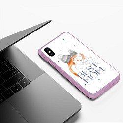 Чехол iPhone XS Max матовый Лучшая мама, цвет: 3D-сиреневый — фото 2